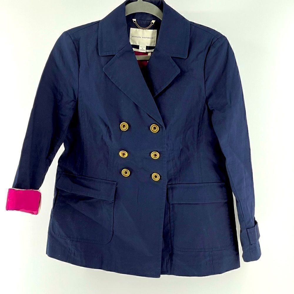 Banana republic military jacket in blue size s petite